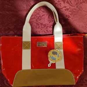 Red mcbling tote bag